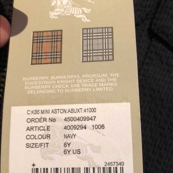 Authentic Burberry Jacket! Navy Color - Picture 7 of 8